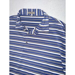 Peter Millar Summer Comfort Golf Polo Men Size XL Blue Gray White Stretchy